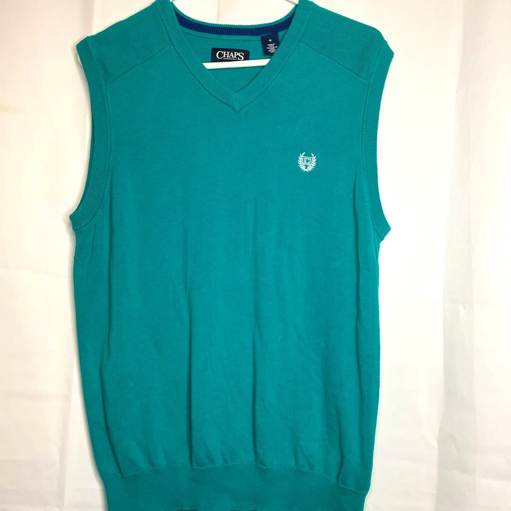 Chaps sweater sleeveless med green